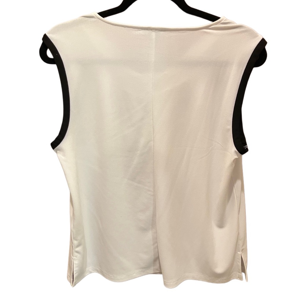 Halogen Cream Black Hem Sleeves Draped Blouse Size M - Picture 3 of 7